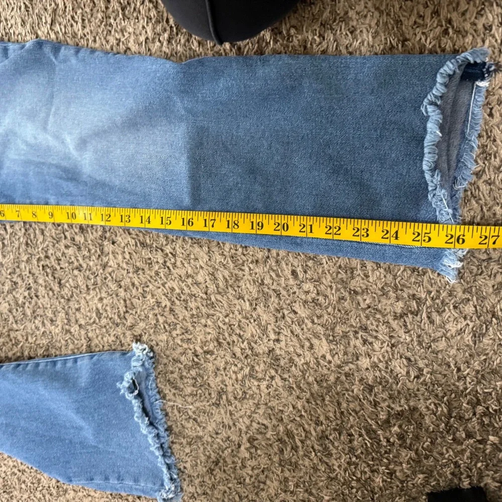 Good American Good Straight Jeans Womens Size 8 29‎  Frayed Hem Organic Cotton